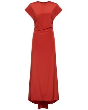 TOVE Neveah Silk Blend Long Dress - Red