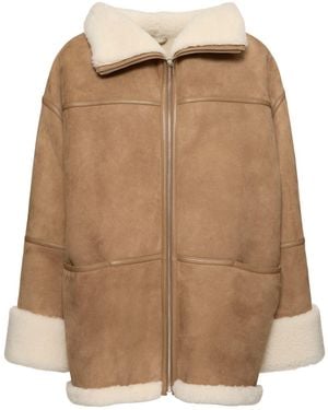 TOTEME Signature シアリングジップコート - ブラウン