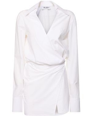 The Attico Draped Poplin Mini Shirt Dress - ホワイト