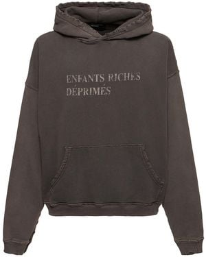 Enfants Riches Deprimes E.r.d. Cotton Knit Logo Hoodie - Grey