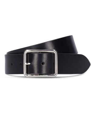 McQueen 4cm Breiter Ledergürtel - Weiß