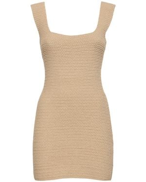 ANDREADAMO Chunky Knit Cotton Blend Mini Dress - Natural