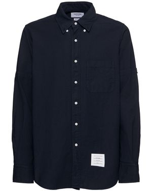Thom Browne ストレートフィットコットンオックスフォードシャツ - ブルー