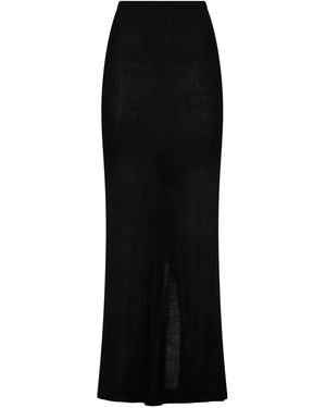 ÉTERNE Emma Cashmere Knit Long Skirt - Black