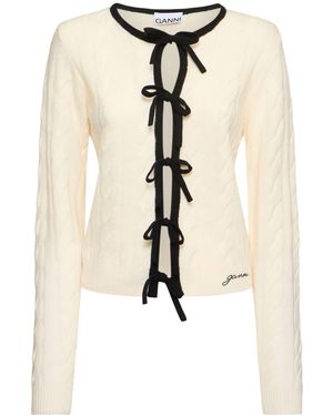 Ganni Cardigan Aus Kaschmirmischung - Natur