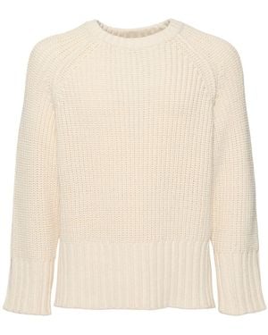Low Classic Damen Chunky Rib Knit Cotton Blend Sweater - Natur