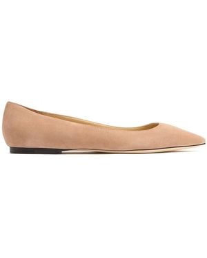 Jimmy Choo Romy スエードフラットシューズ 10mm - ブラウン