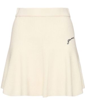 Ganni カシミアブレンドミニスカート - ホワイト