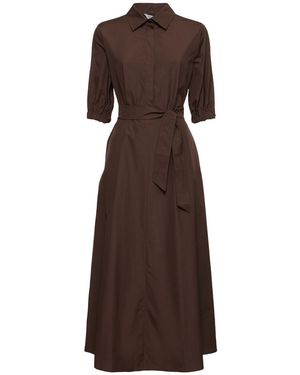 Max Mara Midi Shirt Dress In Coffee Colour in Black | Lyst