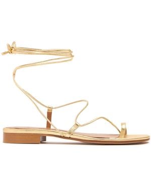 Emme Parsons 10mm Susan Metallic Leather Sandals - White