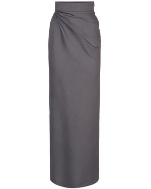 Max Mara Navonaウエストラップロングスカート - グレー