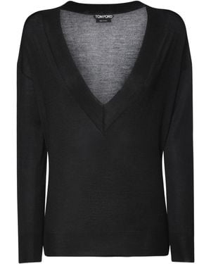 Tom Ford カシミア&シルクセーター - ブラック