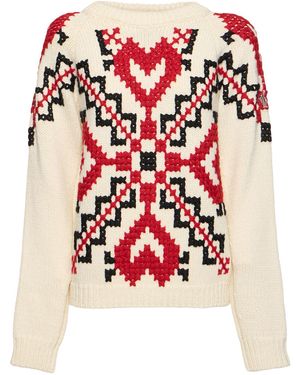 Moncler Wool Blend Crewneck Sweater - レッド