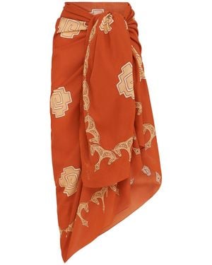 Johanna Ortiz Aztec Medalions Printed Sarong - Orange