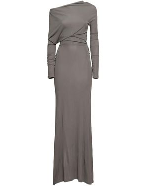 AYA MUSE One-shoulder Viscose Jersey Long Dress - グレー