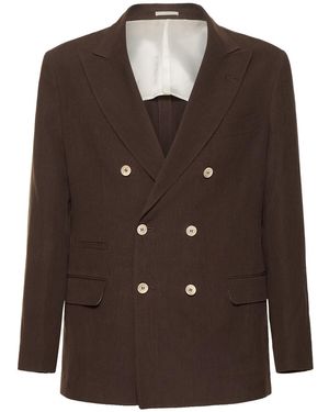 Brunello Cucinelli リネンブレザー - ブラウン