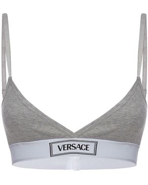 Versace コットンリブブラ - グレー