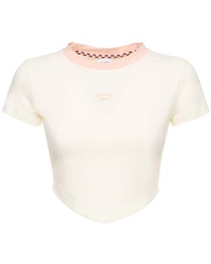Reebok Classic ストレッチコットンクロップドtシャツ - ホワイト