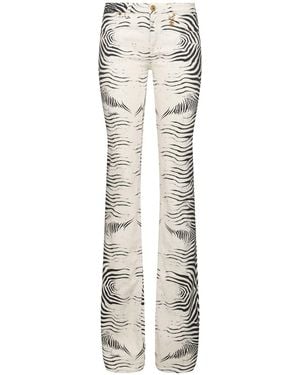 Roberto Cavalli Jeans Aus Stretch-drillich Mit Druck - Weiß