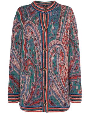 Etro モヘアブレンドカーディガン - グレー