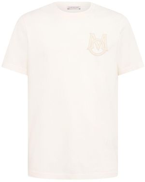 Moncler Herren Logo Cotton Jersey T-Shirt - Weiß