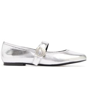 Coperni Damen 10Mm Hohe Ballerinas Aus Leder - Weiß