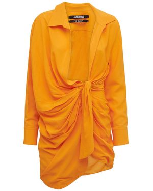 Jacquemus La Robe Bahia ジャージードレープミニドレス - オレンジ