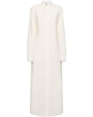 TOTEME Damen Langes Hemdkleid „Parachute“ - Weiß