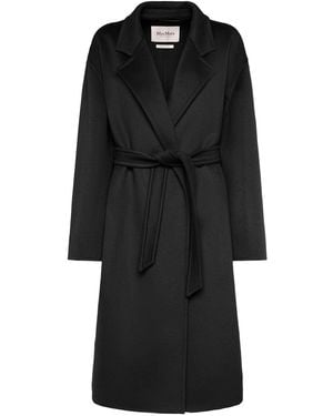 Max Mara Mantel Aus Kaschmir Mit Gürtel "melinda" - Schwarz