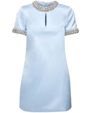 Self-Portrait Minikleid Aus Satin - Blau