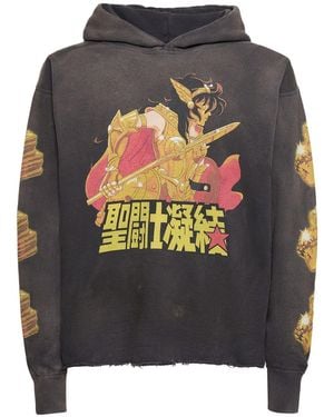 Saint Michael Manga Print Hoodie - Grey