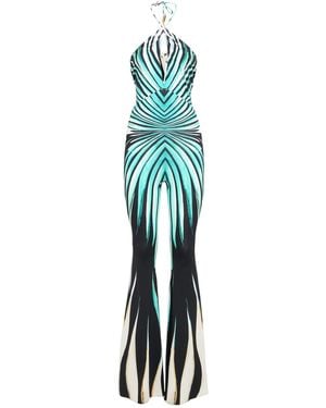 Roberto Cavalli Ray Printed Nylon Blend Jumpsuit - Blue