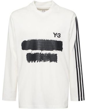 Y-3 Gfx Logo Long Sleeve Cotton T-shirt - White