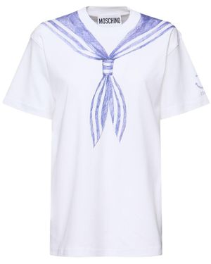 Moschino コットンジャージーtシャツ - ブルー
