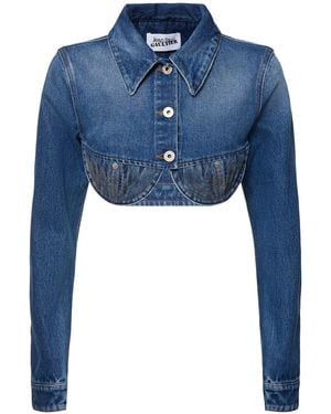 Jean Paul Gaultier Damen Denim-Bolerojacke - Blau