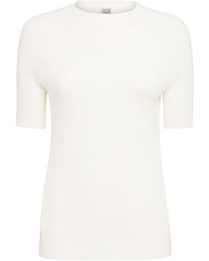 TOTEME Damen T-Shirt Aus Bio-Baumwolljersey - Weiß