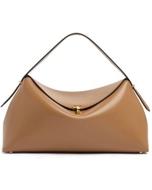 TOTEME Damen T-Lock Palmellata Leather Top Handle Bag - Braun
