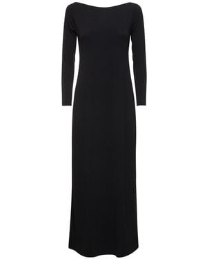 Leslie Amon Zahia Stretch Jersey Maxi Dress - Black