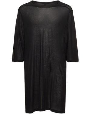 Rick Owens T-shirt Aus Baumwolljersey "jumbo" - Schwarz