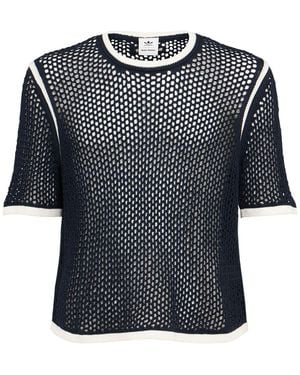 adidas Originals Wales Bonner オープンニット Tシャツ - ブルー