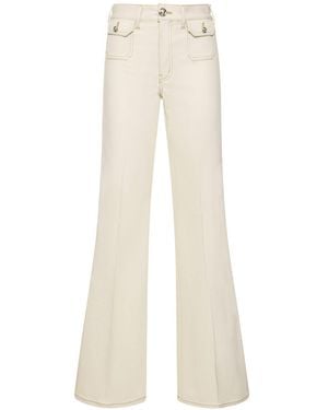 Giambattista Valli Weite Jeans Aus Baumwolle Mit Hohem Bund - Natur