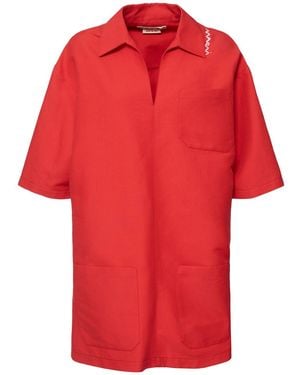 Marni コットンカディミニドレス - レッド