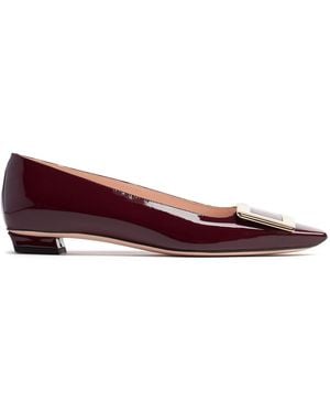 Roger Vivier 25mm Belle Vivier Leather Ballerinas - Red