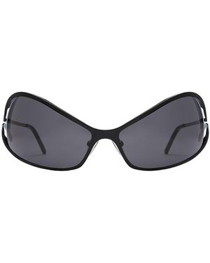 A Better Feeling Damen Schwarze Maskensonnenbrille Aus Stahl „Numa“ - Grau