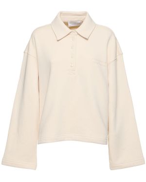 Philosophy Di Lorenzo Serafini Cotton Jersey Polo Top - Natural