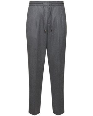 Brunello Cucinelli Hose Aus Wollflanell - Grau