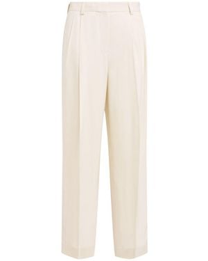 TOTEME Damen Gerade Hose Aus Viskose Mit Doppelplisseedetail - Natur