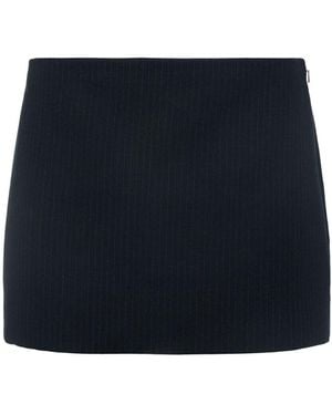 KHAITE Jett Virgin Wool Blend Mini Skirt - Blue