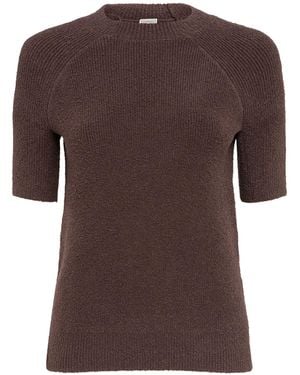 TOTEME Damen T-Shirt Aus Bio-Baumwolljersey - Braun
