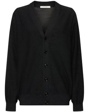 Lemaire Twisted-cardigan Aus Wollmischgewebe - Schwarz